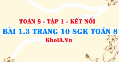 Bài 1.3 trang 10 SGK Toán 8 tập 1 Kết nối tri thức